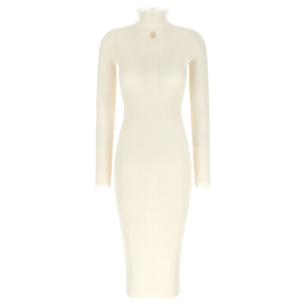 Elisabetta Franchi White Viscose Midi Women's Dress